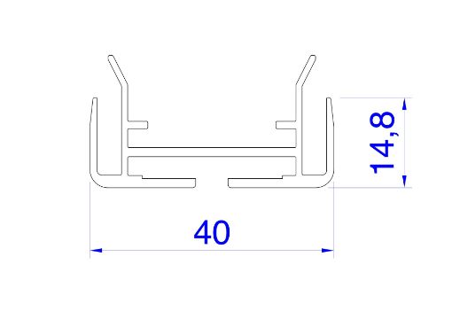 Picture of AL051 Semi-insulated door blade edge profile 40mm